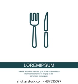 Web line icon. Cutlery (fork, knife)