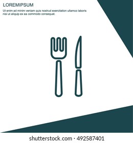 Web line icon. Cutlery (fork, knife)