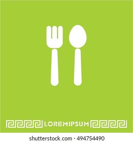 Web line icon. Cutlery (fork and spoon)