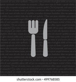 Web line icon. Cutlery (fork, knife)