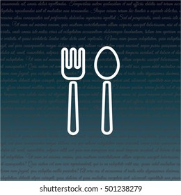 Web line icon. Cutlery (fork and spoon)