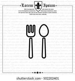 Web line icon. Cutlery (fork and spoon)