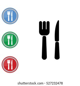 Web line icon. Cutlery (fork, knife)