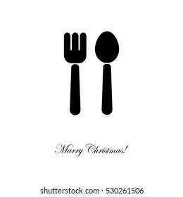 Web line icon. Cutlery (fork and spoon)