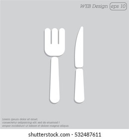 Web line icon. Cutlery (fork, knife)