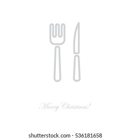 Web line icon. Cutlery (fork, knife)