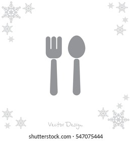 Web line icon. Cutlery (fork and spoon)