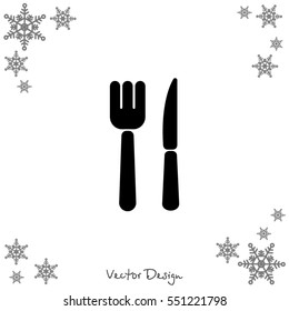 Web line icon. Cutlery (fork, knife)