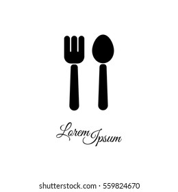 Web line icon. Cutlery (fork and spoon)