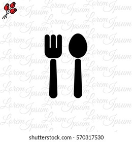 Web line icon. Cutlery (fork and spoon)