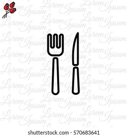 Web line icon. Cutlery (fork, knife)