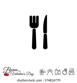 Web line icon. Cutlery (fork, knife)