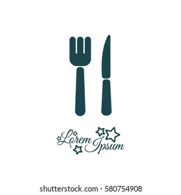 Web line icon. Cutlery (fork, knife)