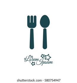 Web line icon. Cutlery (fork and spoon)