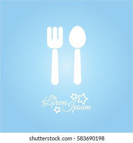 Web line icon. Cutlery (fork and spoon)