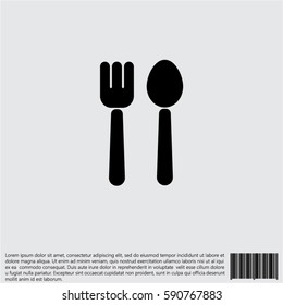 Web line icon. Cutlery (fork and spoon)