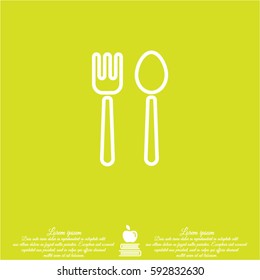 Web line icon. Cutlery (fork and spoon)