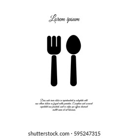Web line icon. Cutlery (fork and spoon)