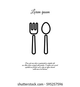 Web line icon. Cutlery (fork and spoon)
