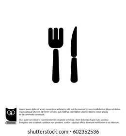 Web line icon. Cutlery (fork, knife)