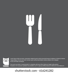 Web line icon. Cutlery (fork, knife)