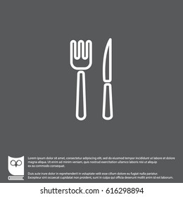 Web line icon. Cutlery (fork, knife)