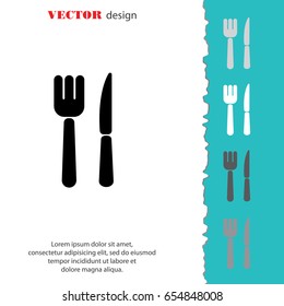Web line icon. Cutlery (fork, knife)