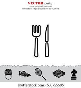 Web line icon. Cutlery (fork, knife)