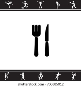 Web line icon. Cutlery (fork, knife)