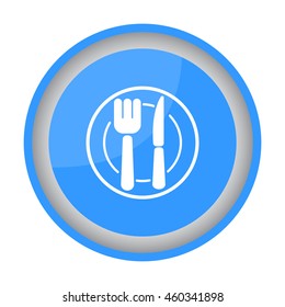 Web line icon. Cutlery (plate , fork and knife)