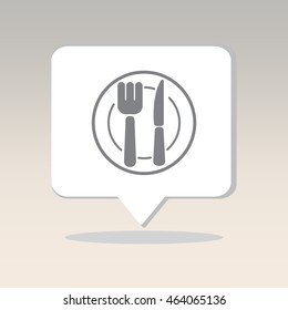 Web line icon. Cutlery (plate , fork and knife)