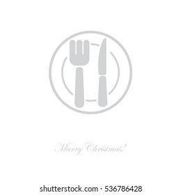 Web line icon. Cutlery (plate , fork and knife)