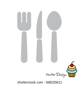 Web line icon. Cutlery (spoon, fork, knife)