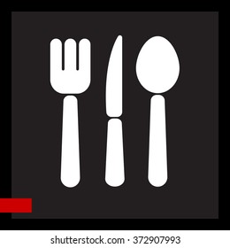 Web line icon. Cutlery (spoon, fork, knife)