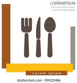 Web line icon. Cutlery (spoon, fork, knife)