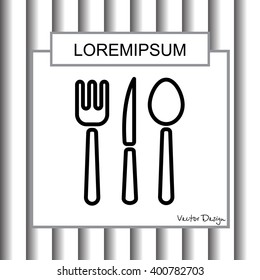 Web line icon. Cutlery (spoon, fork, knife)