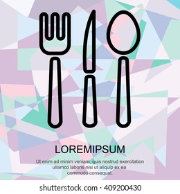 Web line icon. Cutlery (spoon, fork, knife)