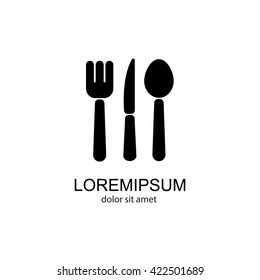 Web line icon. Cutlery (spoon, fork, knife)