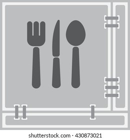 Web line icon. Cutlery (spoon, fork, knife)