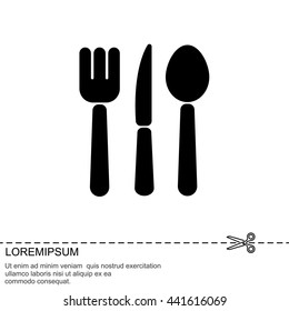 Web line icon. Cutlery (spoon, fork, knife)