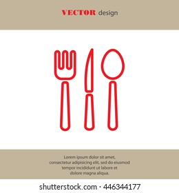 Web line icon. Cutlery (spoon, fork, knife)
