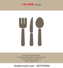 Web line icon. Cutlery (spoon, fork, knife)