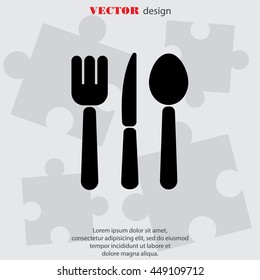 Web line icon. Cutlery (spoon, fork, knife)