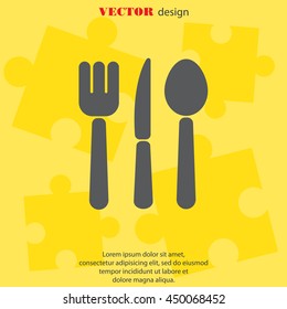 Web line icon. Cutlery (spoon, fork, knife)