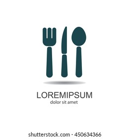 Web line icon. Cutlery (spoon, fork, knife)