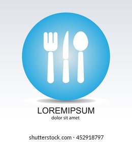 Web line icon. Cutlery (spoon, fork, knife)