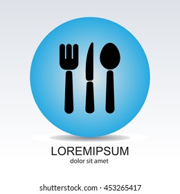 Web line icon. Cutlery (spoon, fork, knife)