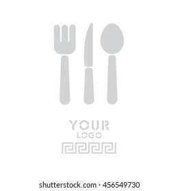 Web line icon. Cutlery (spoon, fork, knife)