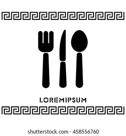 Web line icon. Cutlery (spoon, fork, knife)