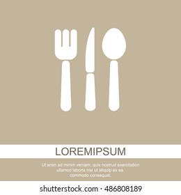 Web line icon. Cutlery (spoon, fork, knife)